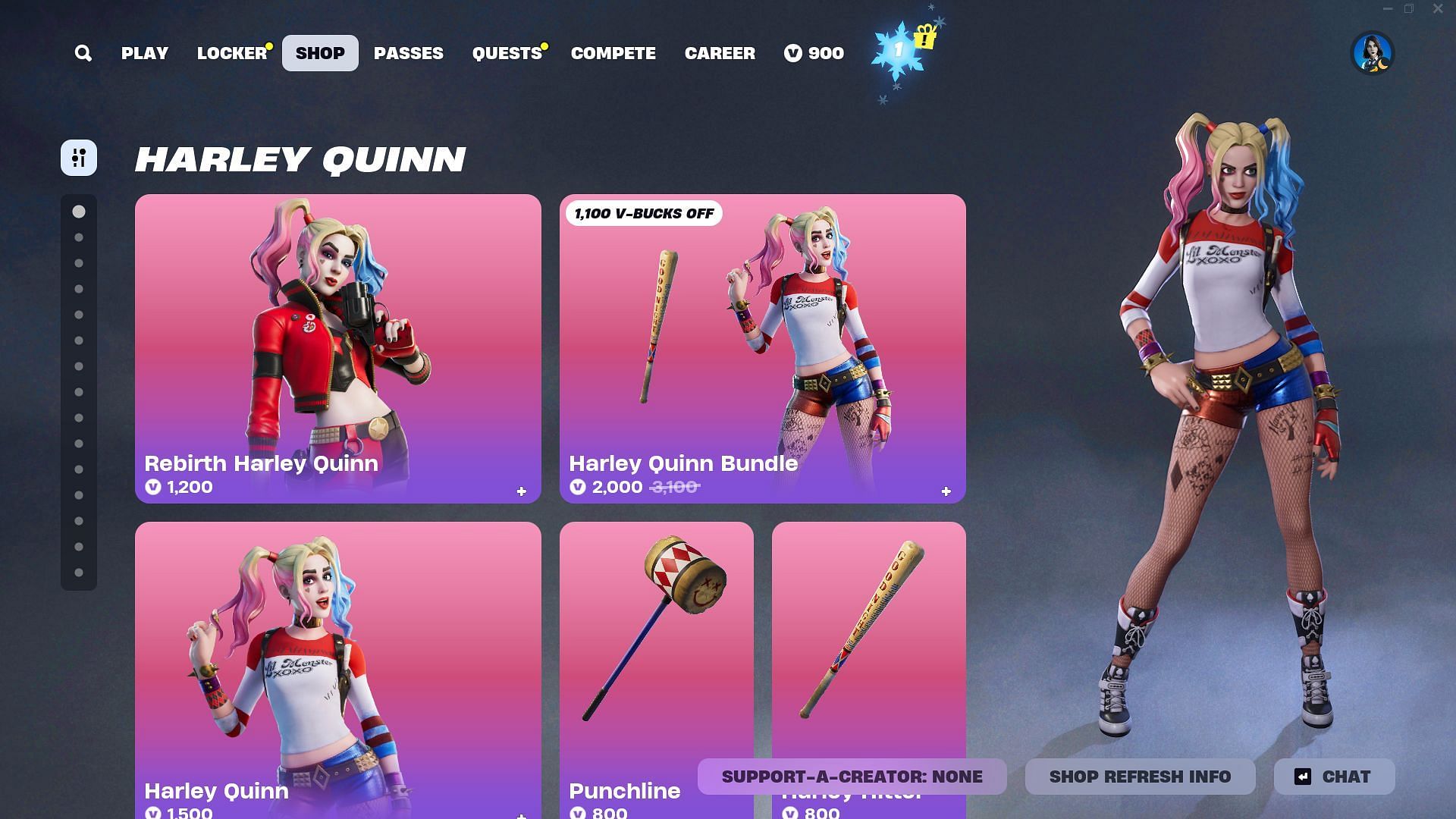 You can now purchase the Harley Quinn skin in Fortnite (Image via Epic Games)