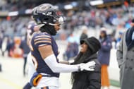 Detroit Lions v Chicago Bears - Simone Biles with husband Jonathan Owens - Source: Getty