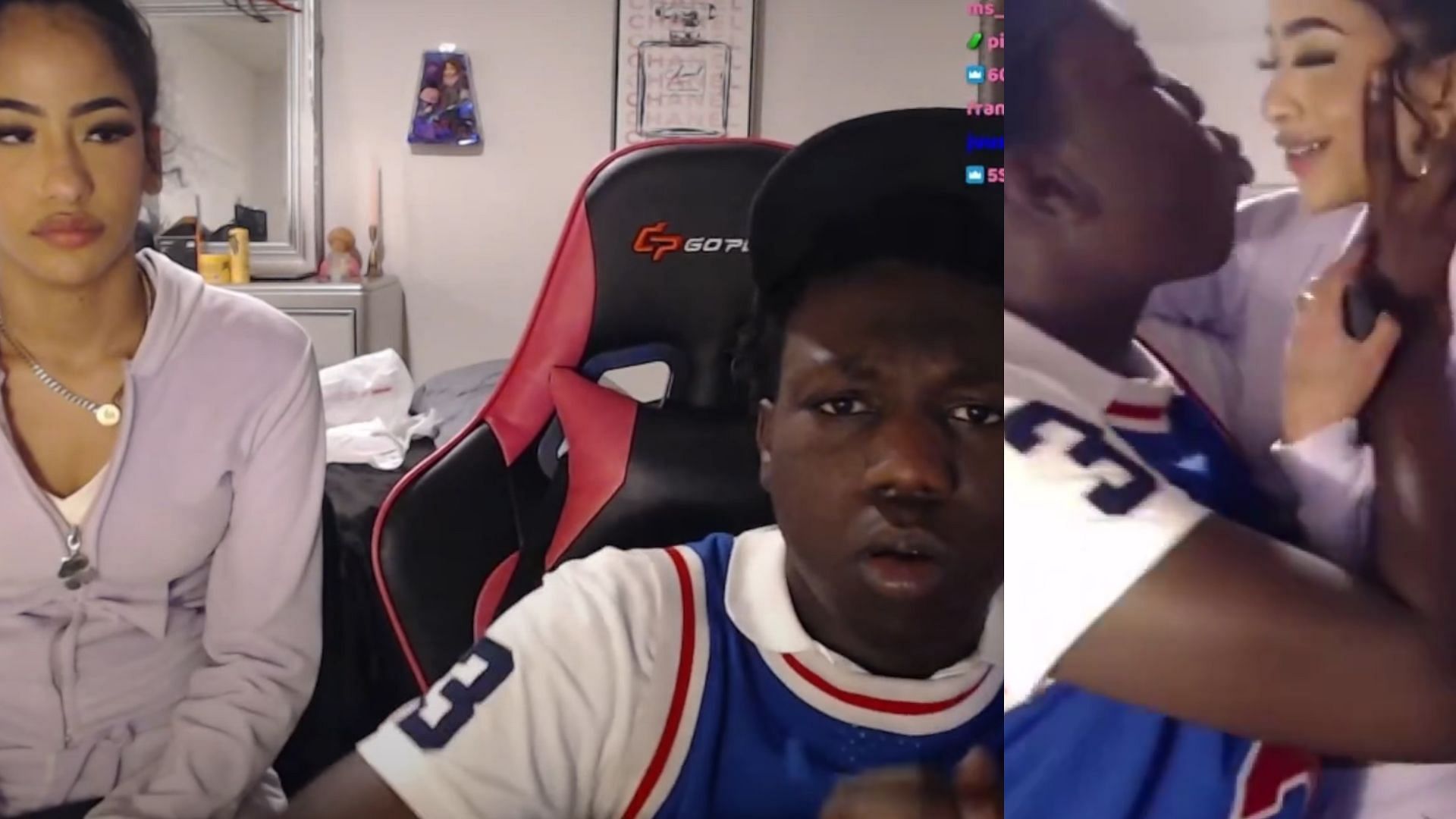 YoungDabo had the internet cringing after a clip with his girlfriend recently surfaced (Image via @yoxics/X, YOUNG DABO/YouTube) 