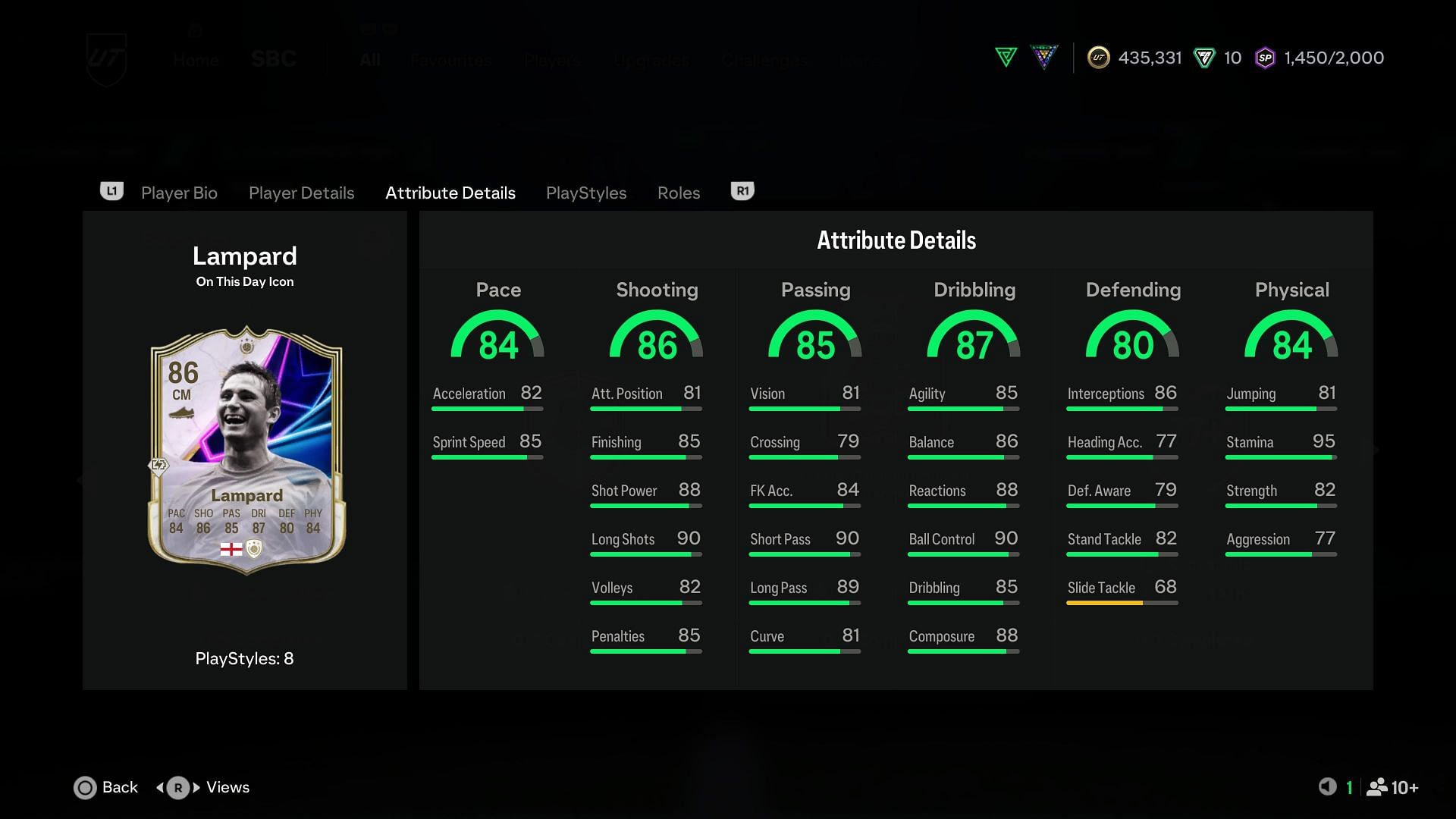 The card has amazing stats (Image via EA Sports)