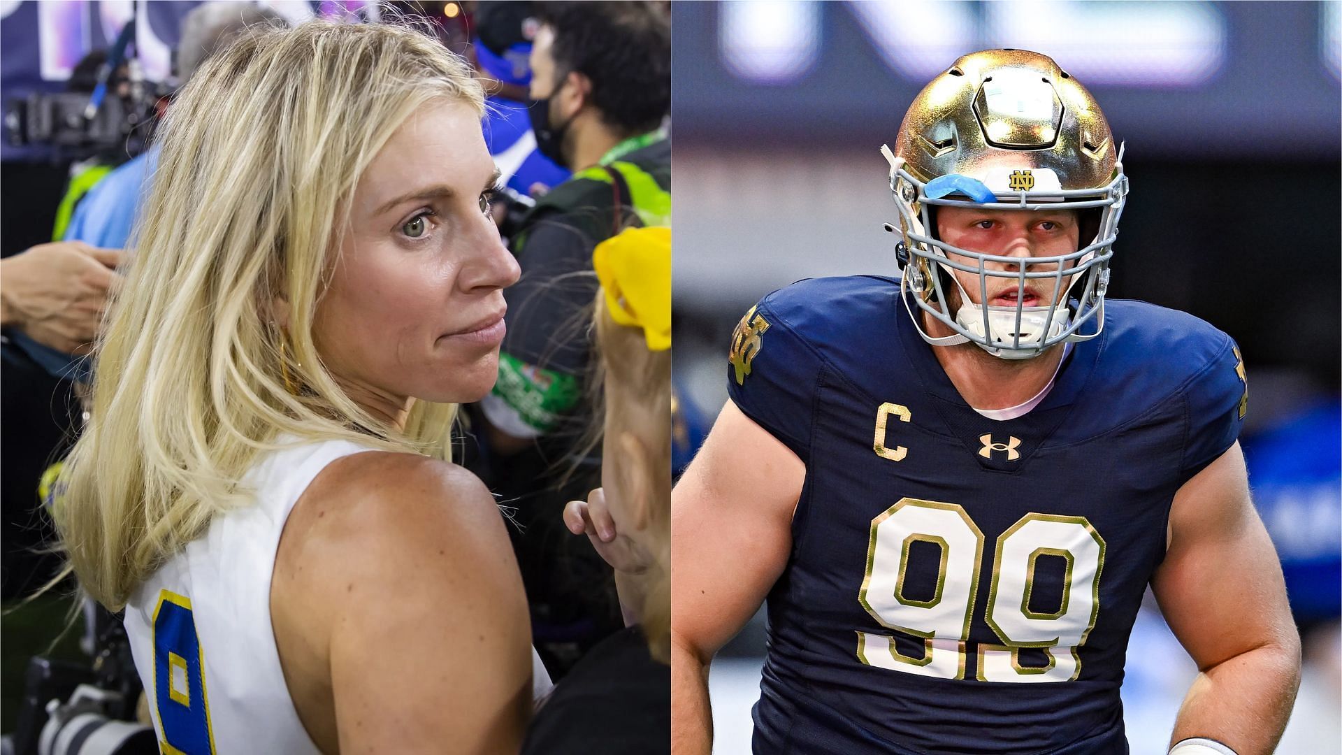 Matthew Stafford's wife Kelly has her say after Notre Dame DT punches