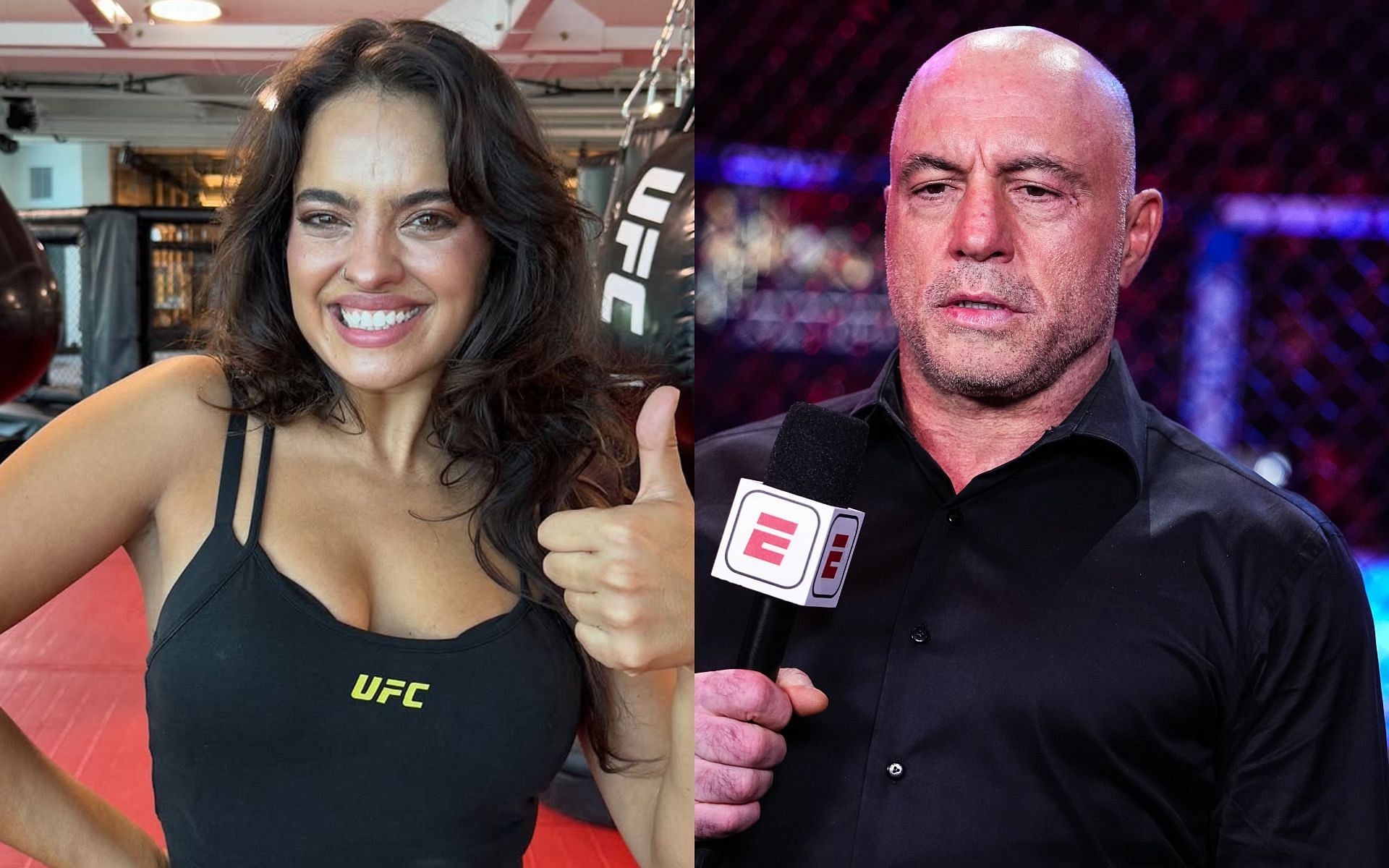 Nina-Marie Daniele (left) and Joe Rogan (right) are both considered prominent on-screen personalities in the UFC