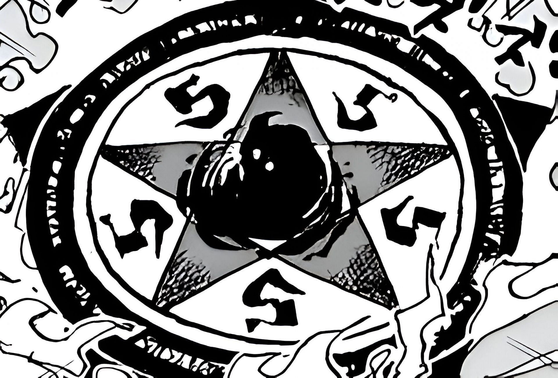 Saint Saturn&#039;s magic circle as seen in the manga (Image via Eiichiro Oda/Shueisha)