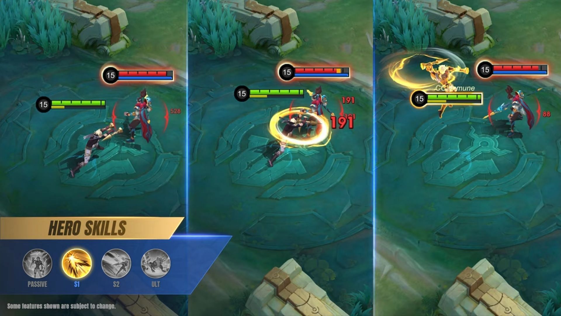 Lukas first skill has different effects for different stats (Image via Moonton Games)