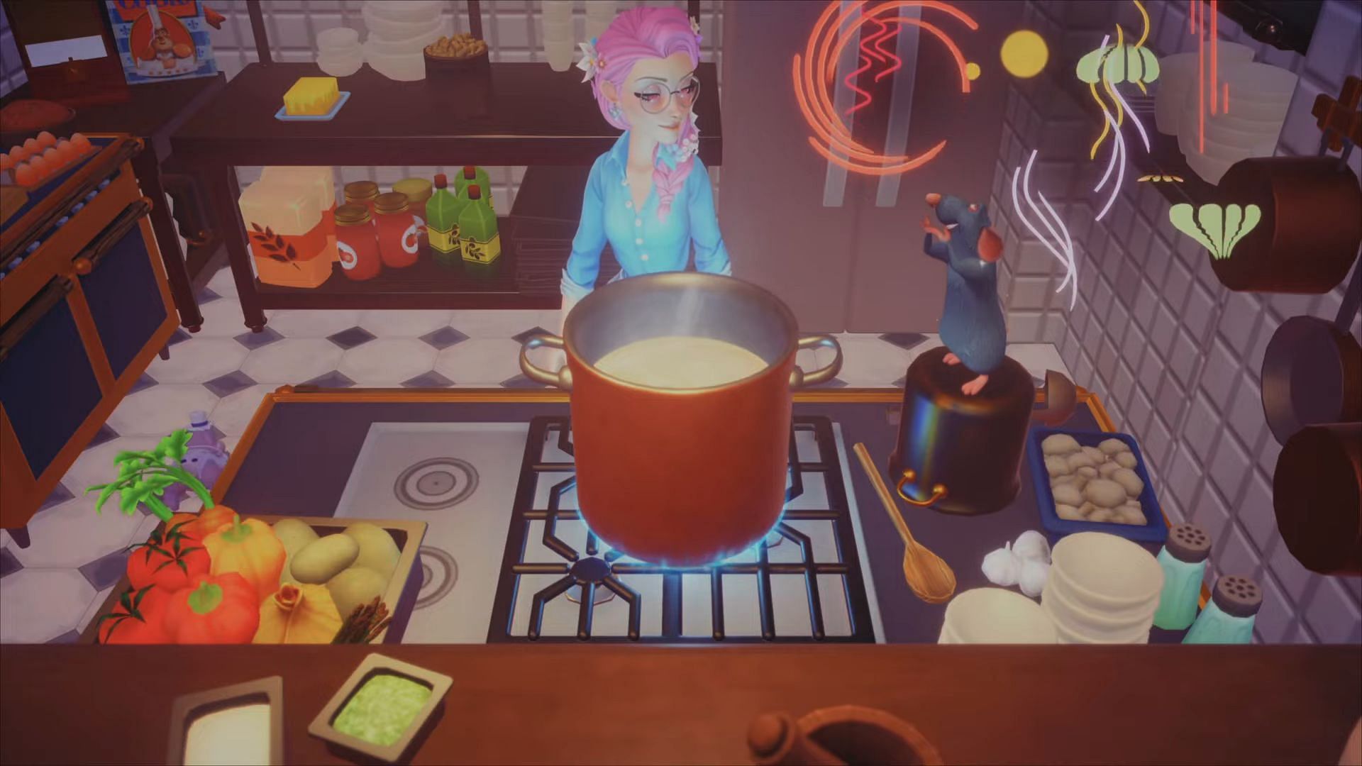 You can prepare dishes at the cooking station (Image via YouTube/@Sparkles Gaming || Gameloft)