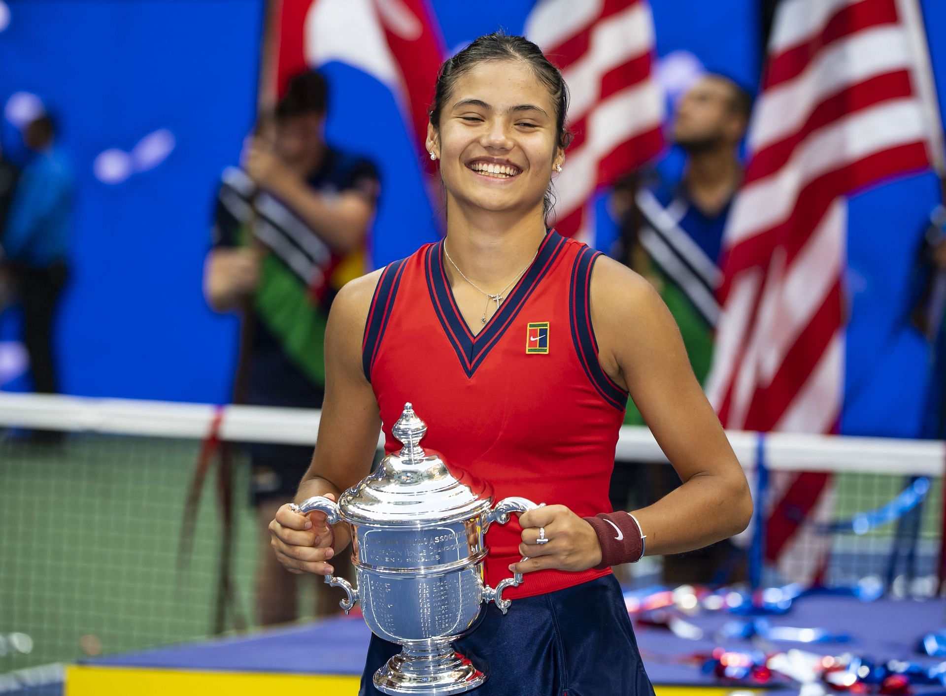 Raducanu pictured at the 2021 US Open - Image Source: Getty