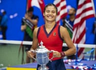 Raducanu pictured at the 2021 US Open - Image Source: Getty