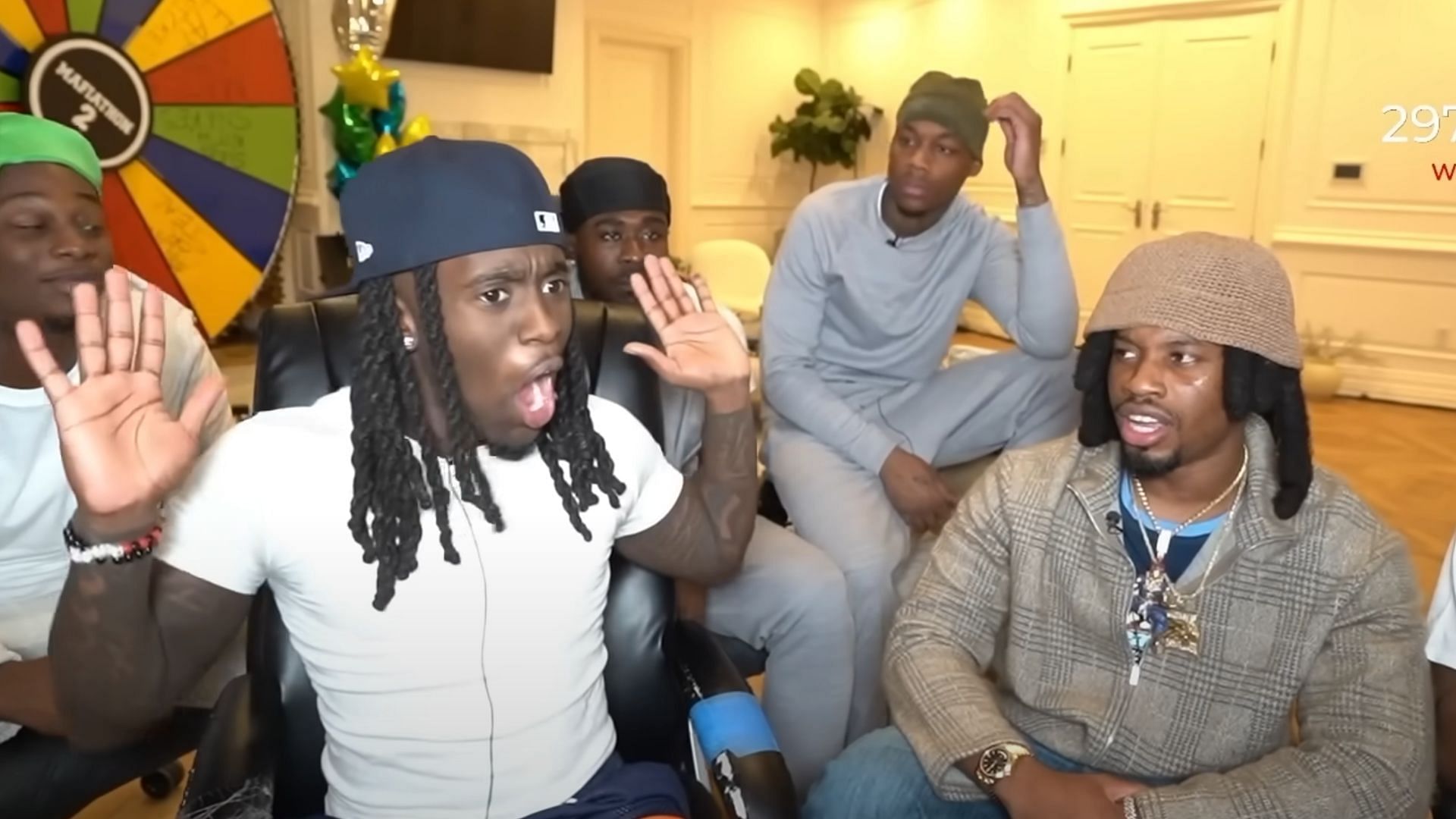 Kai&#039;s reaction when Denzel Curry told him that he&#039;d heard about the AMP Cypher (Image via Kai Cenat Live/YouTube)