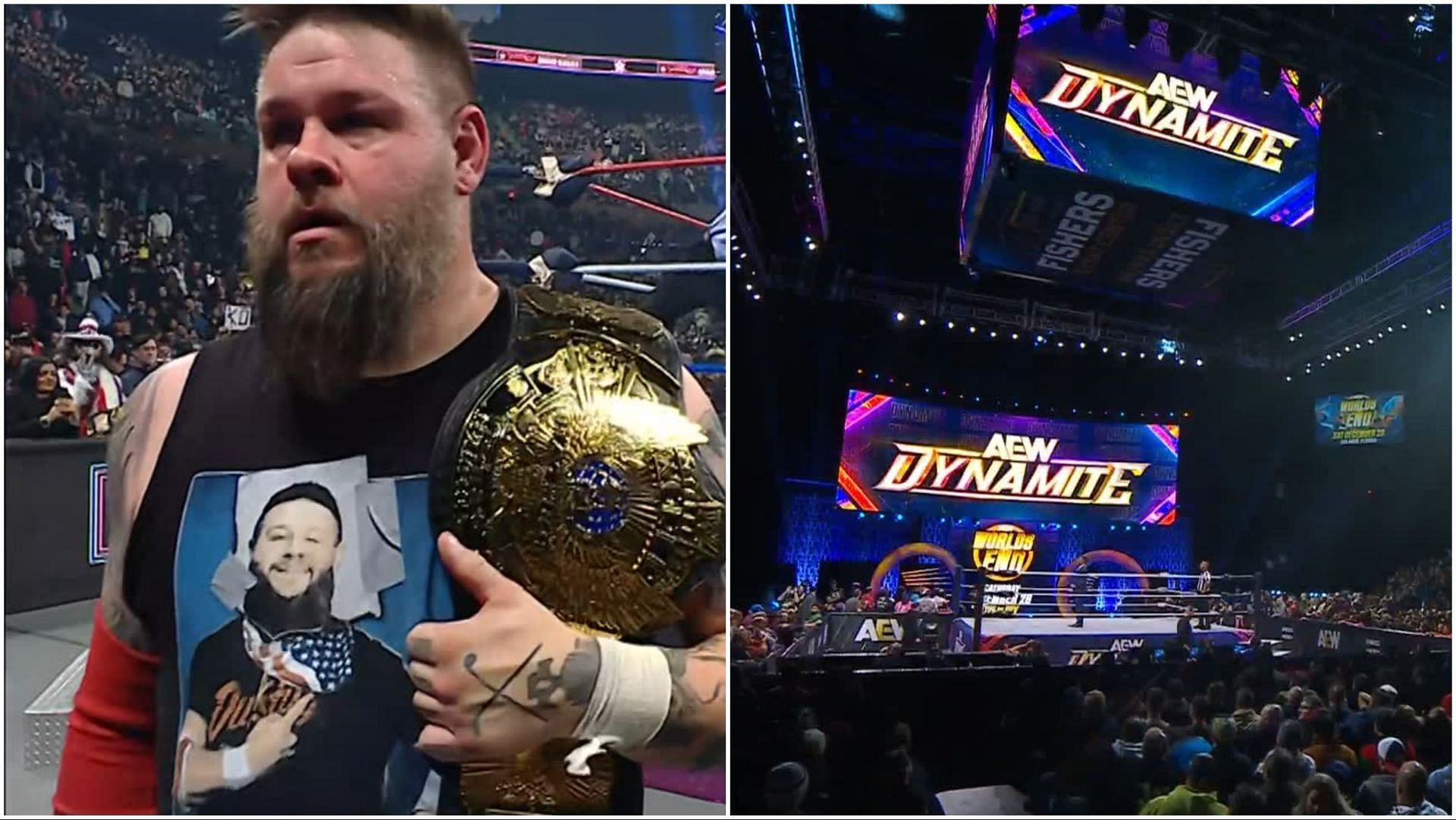 Kevin Owens at WWE SNME, Fans at AEW Dynamite