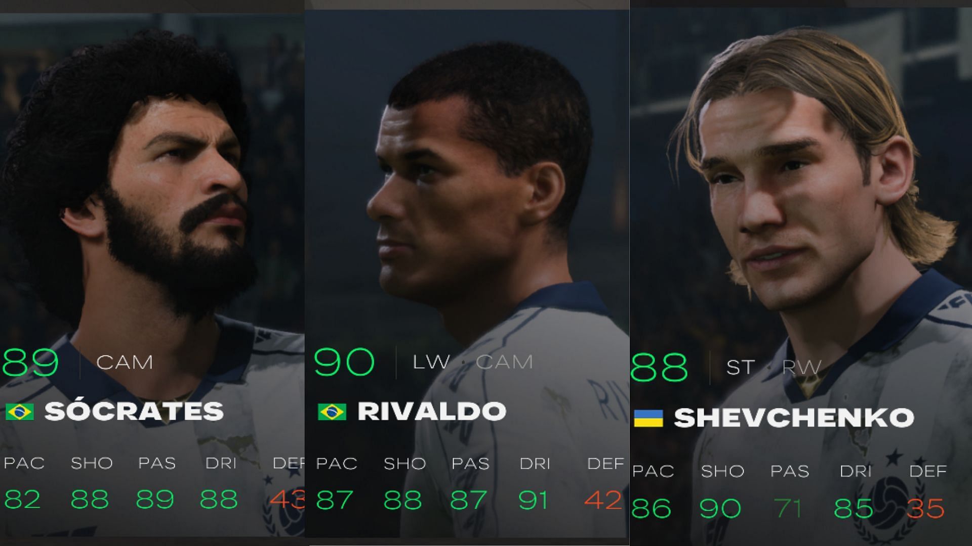 Shevchenko, Rivaldo and Socrates have been added to career mode