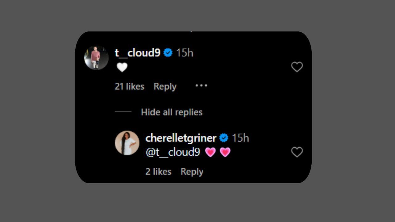 Natasha Cloud comments on Cherelle&#039;s IG post. (Credits: @cherelletgriner/Instagram)