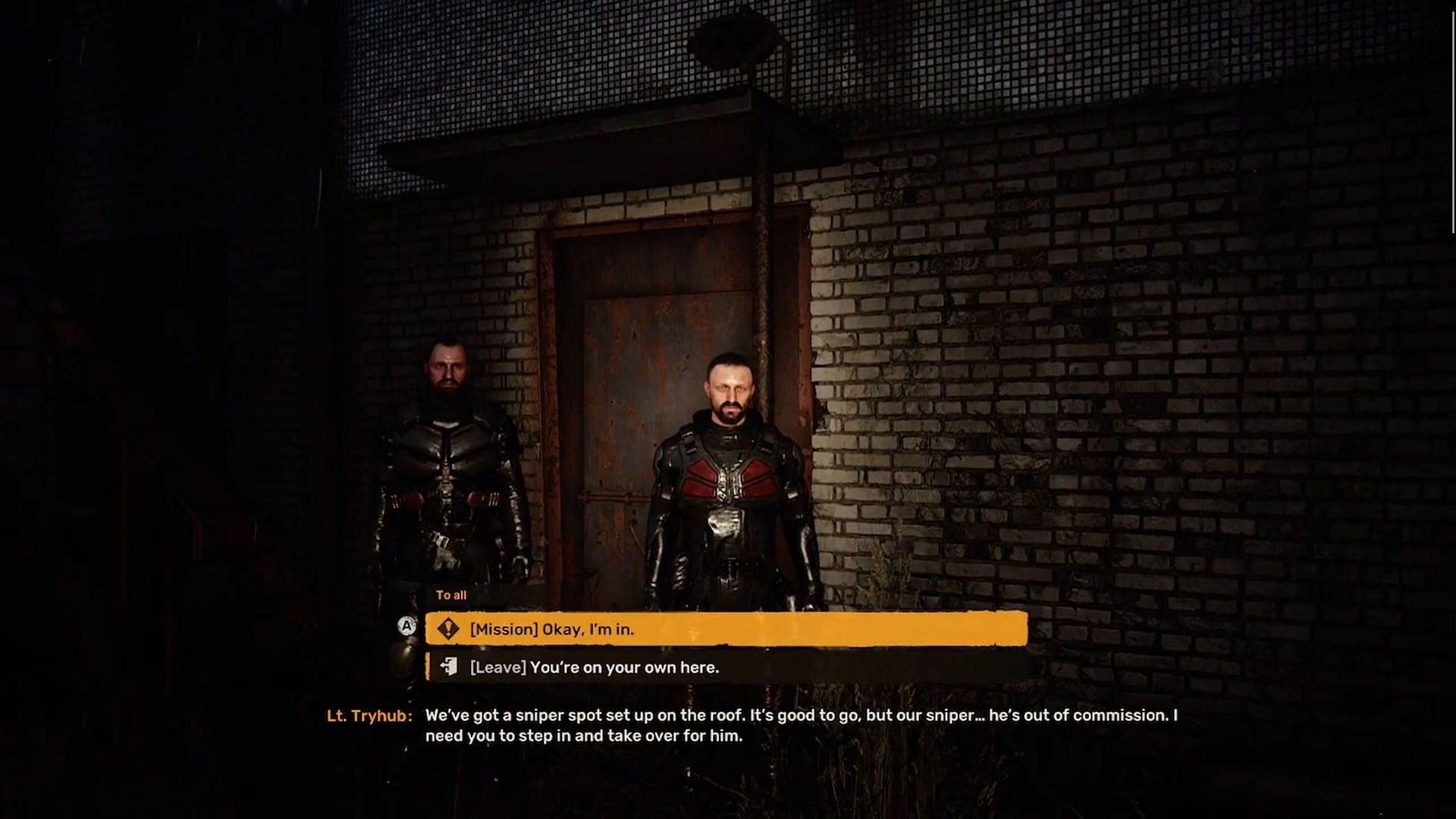 Speak with Tryhub and Rodetsky (Image via GSC Game World/ YouTube@ Manugames92)