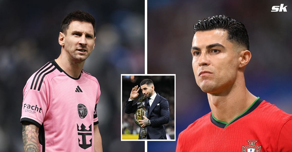 Lionel Messi, Ilia Topuria and Cristiano Ronaldo