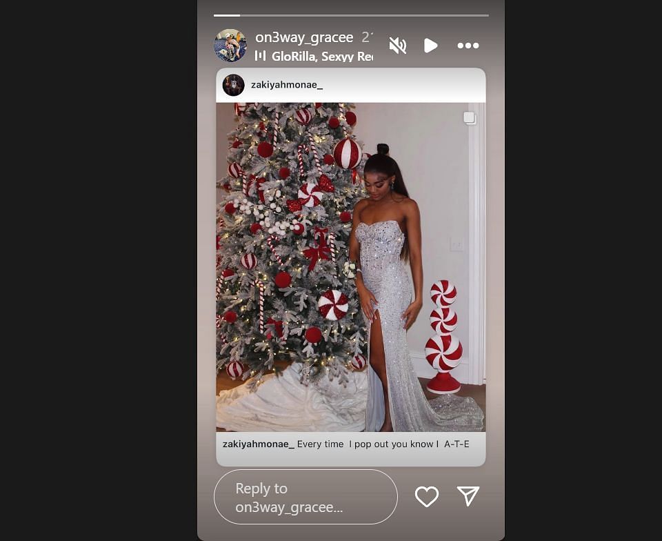 Gracy Knox reshares ZaKiyah Johnson&#039;s prom photo dump via Instagram/@on3way_gracee