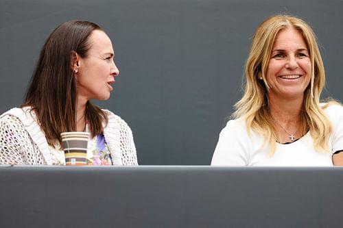 Martina Hingis and Arantxa Sanchez Vicario at the Hamburg Open 2023. (Photo: Getty)