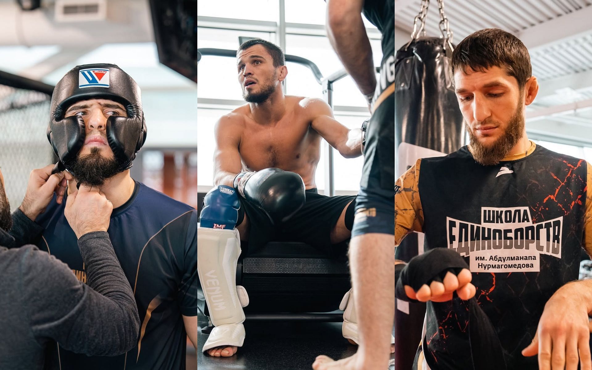 Screenshots of Khabib Nurmagomedov training his AKA teammates. [Images courtesy: @khabib_nurmagomedov on Instagram]