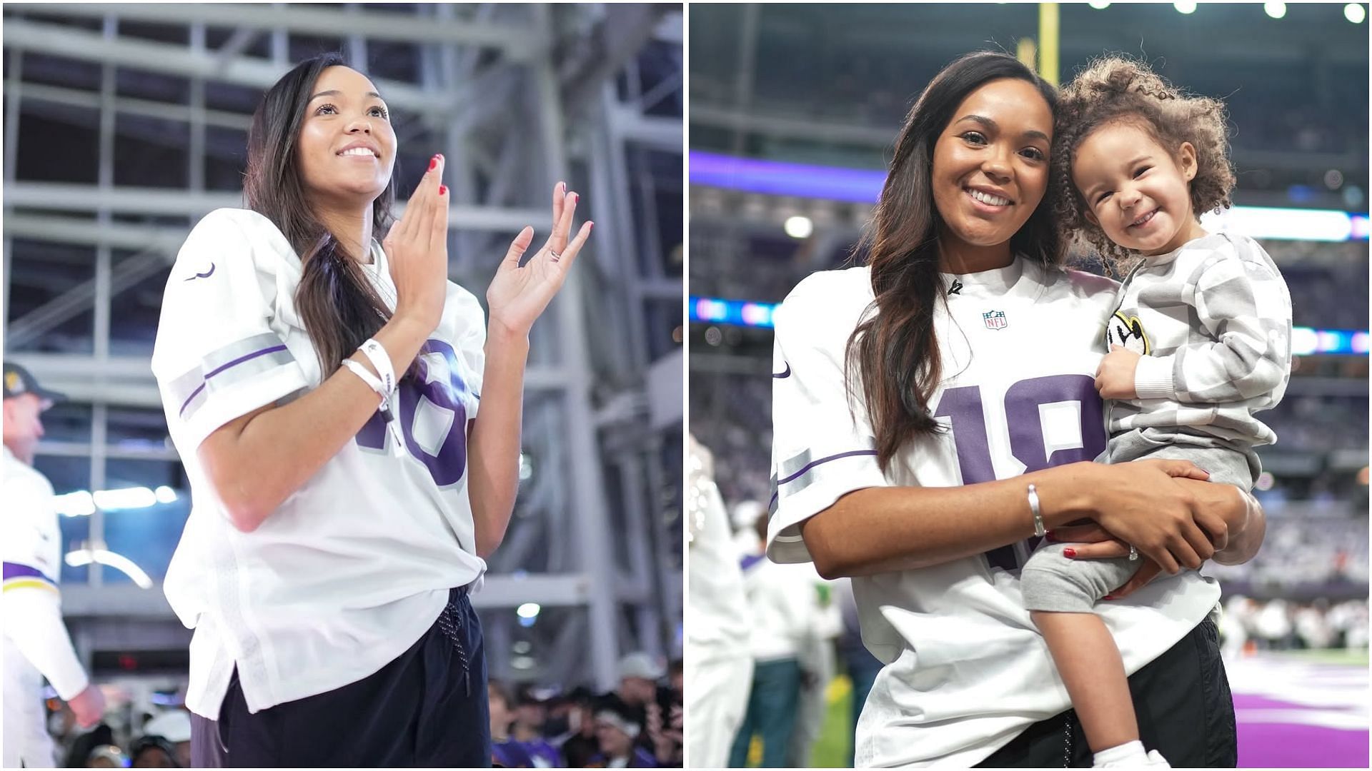 Napheesa Collier and daughter Mila steals limelight at Vikings game. (Photos: @minnesotalynx/IG)