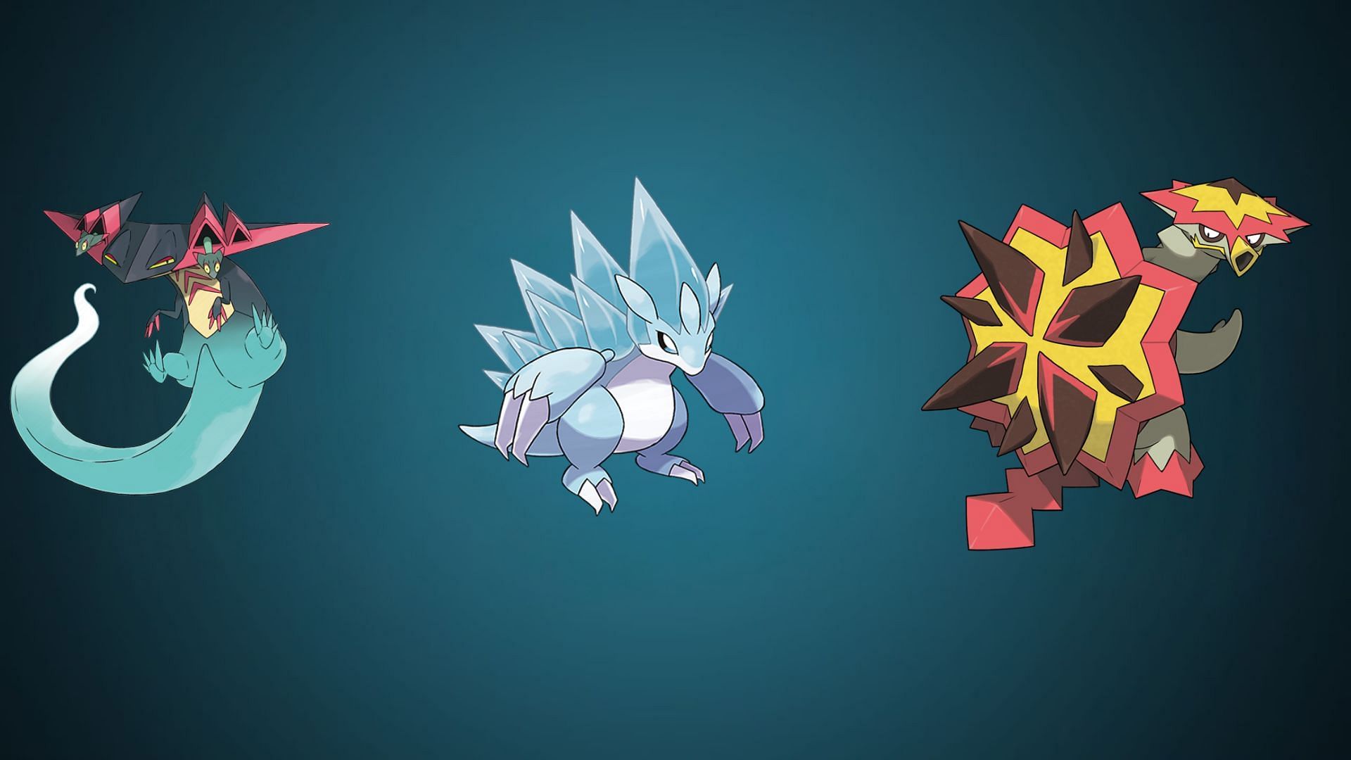 Dragapult, Alolan Sandslash, and Turtonator (Image via TPC)