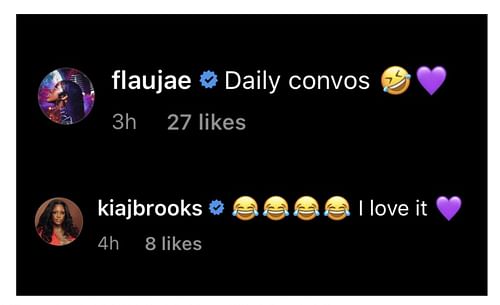 Flau'Jae Johnson and mom Kia Brooks comment on Seimone Augustus's IG post. (Credits: IG/@moneymone33)