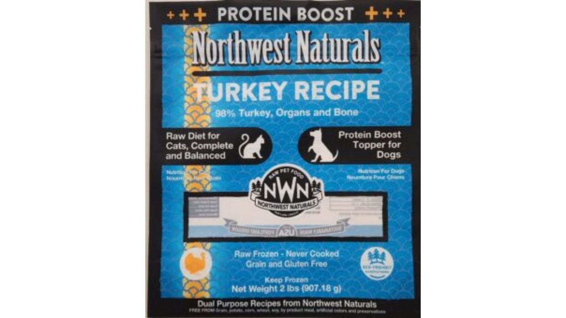 The recalled Turkey Recipe Raw Frozen food (Image via Northwest Naturals)