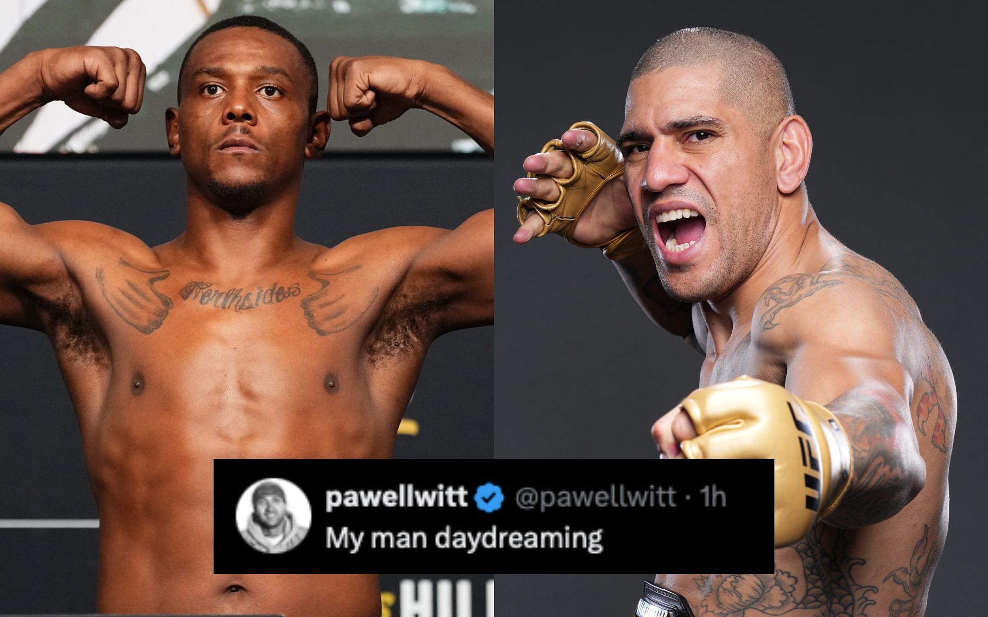 Jamahal Hill (left) gets roasted for Alex Pereira (right) confrontation story. [Image courtesy: Getty Images]