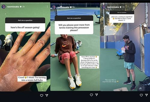 Screengrab of Naomi Osaka's Instagram stories