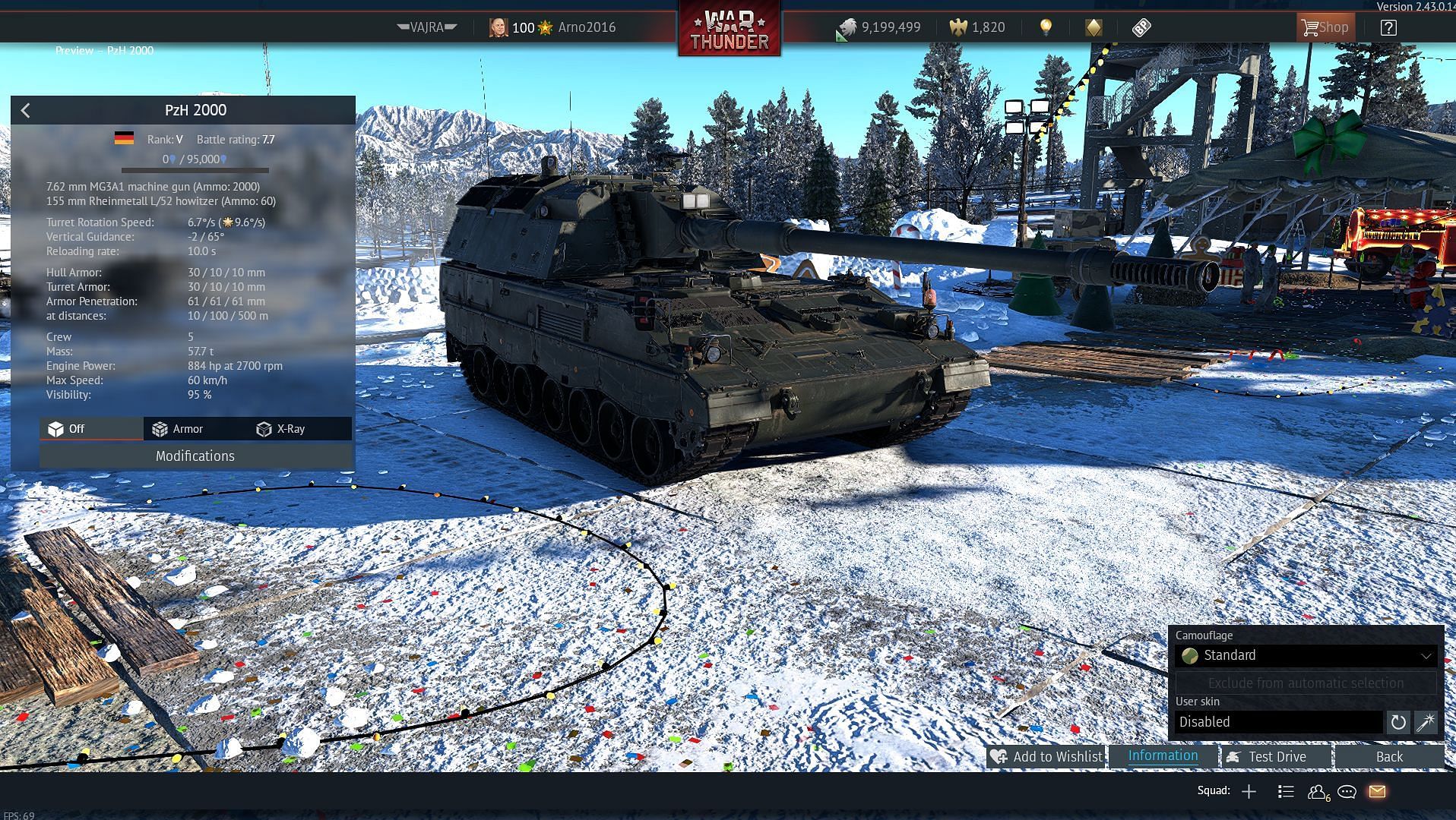 The Panzerhaubitze 2000 has been added to both the German and Italian ground trees (Image via Gaijin Entertainment)