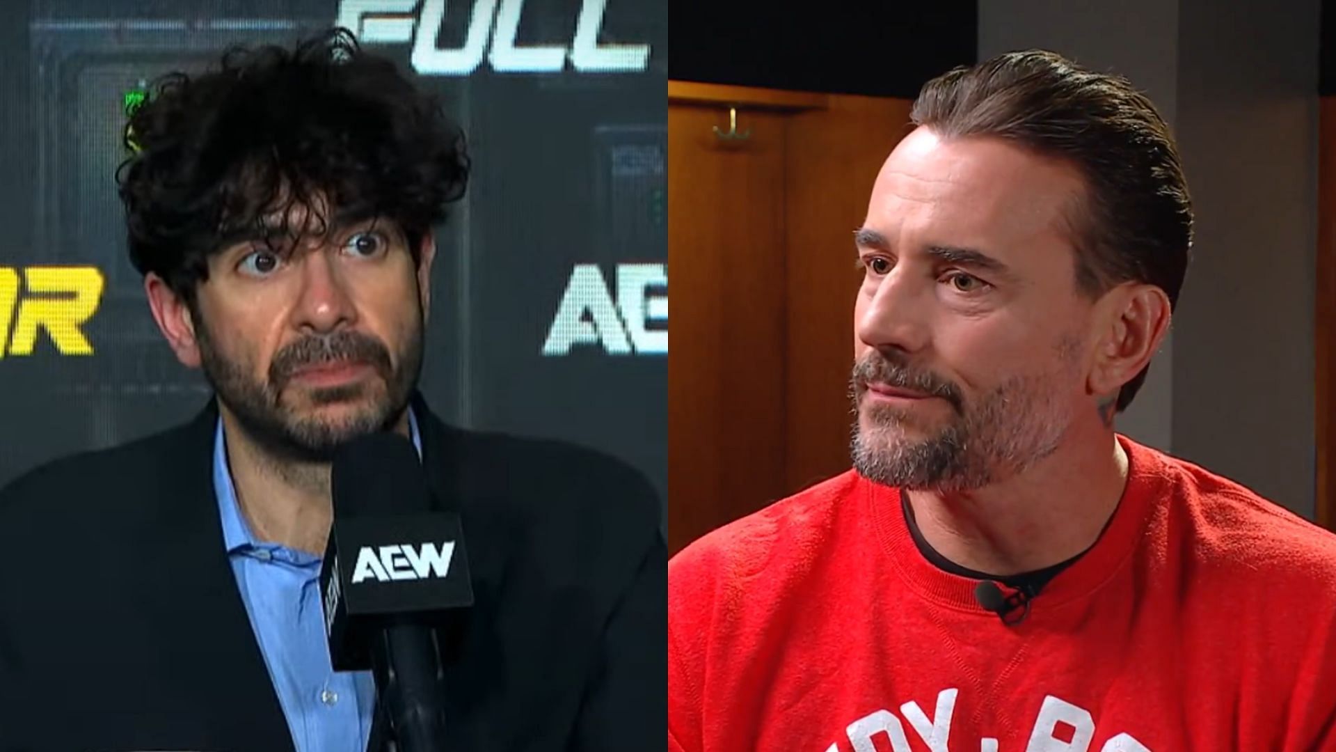 AEW president Tony Khan (left) and CM Punk (right). (Image credits: AEW YouTube channel &amp; WWE Twitter page)