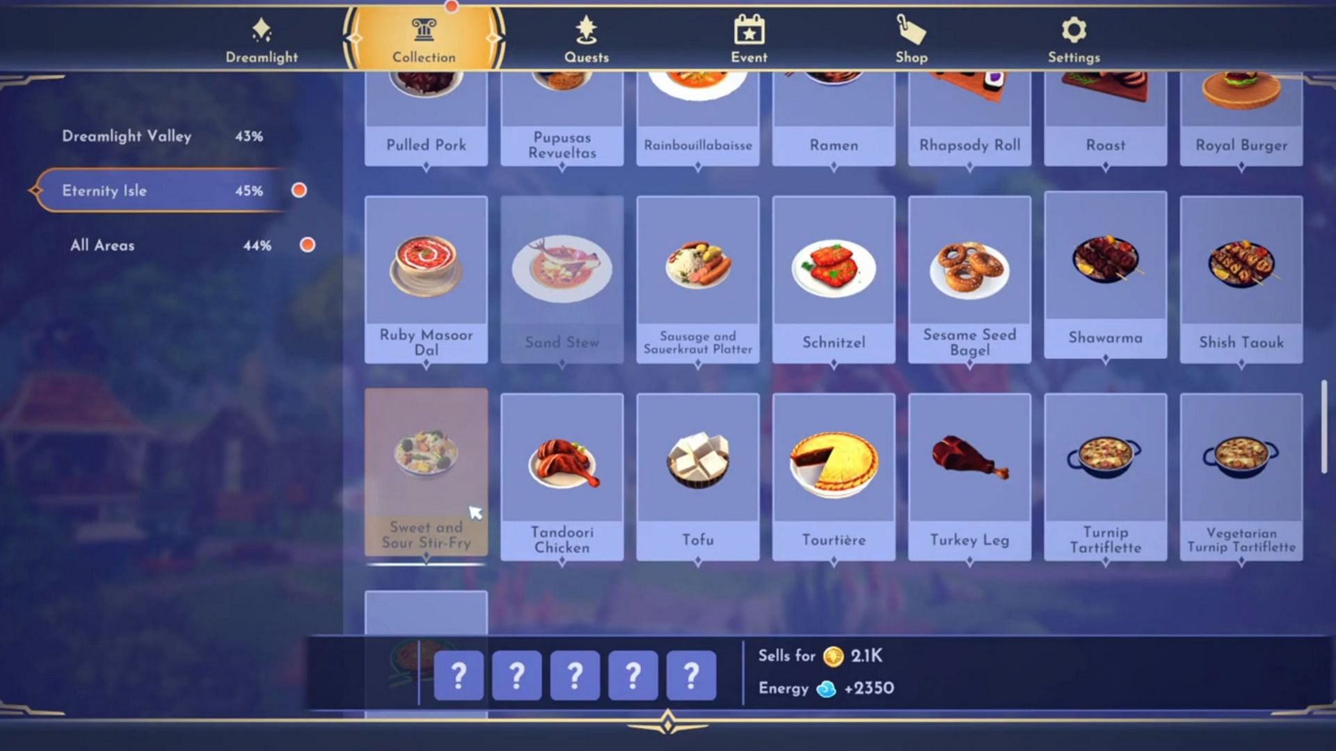 Sweet and Sour Stir Fry can replenish 2,350 Energy and 2.1k Star Coins (Image via Gameloft)