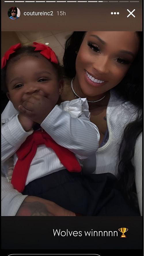 Anthony Edwards' girlfriend with her daughter [Credit: IG/@coutureinc2]