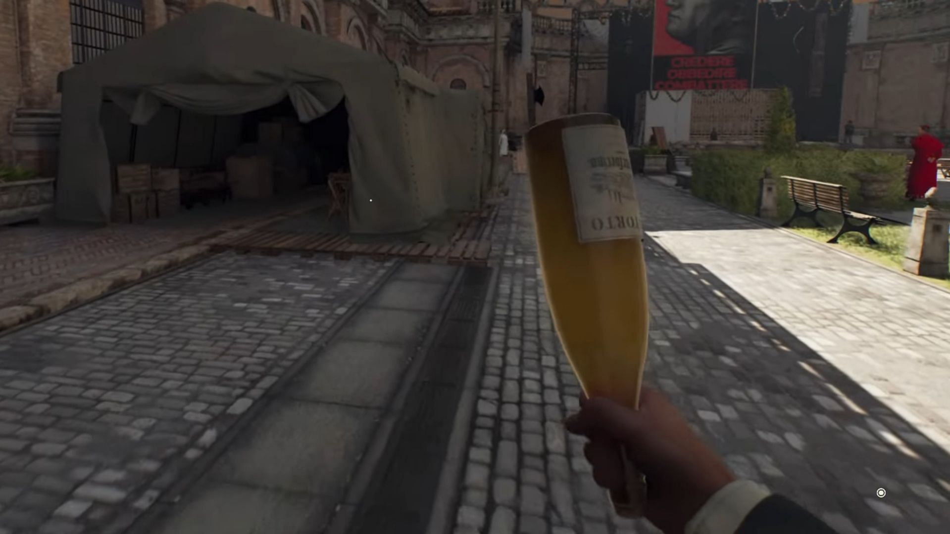 The bottle can be used both as a weapon and a distraction (Image via Bethesda Softworks)