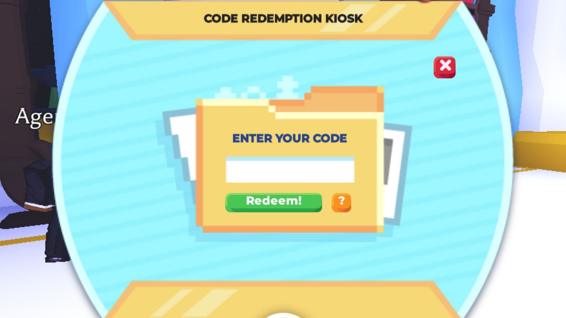 The code chest is right next to Agent Ruhi (Image via Roblox)