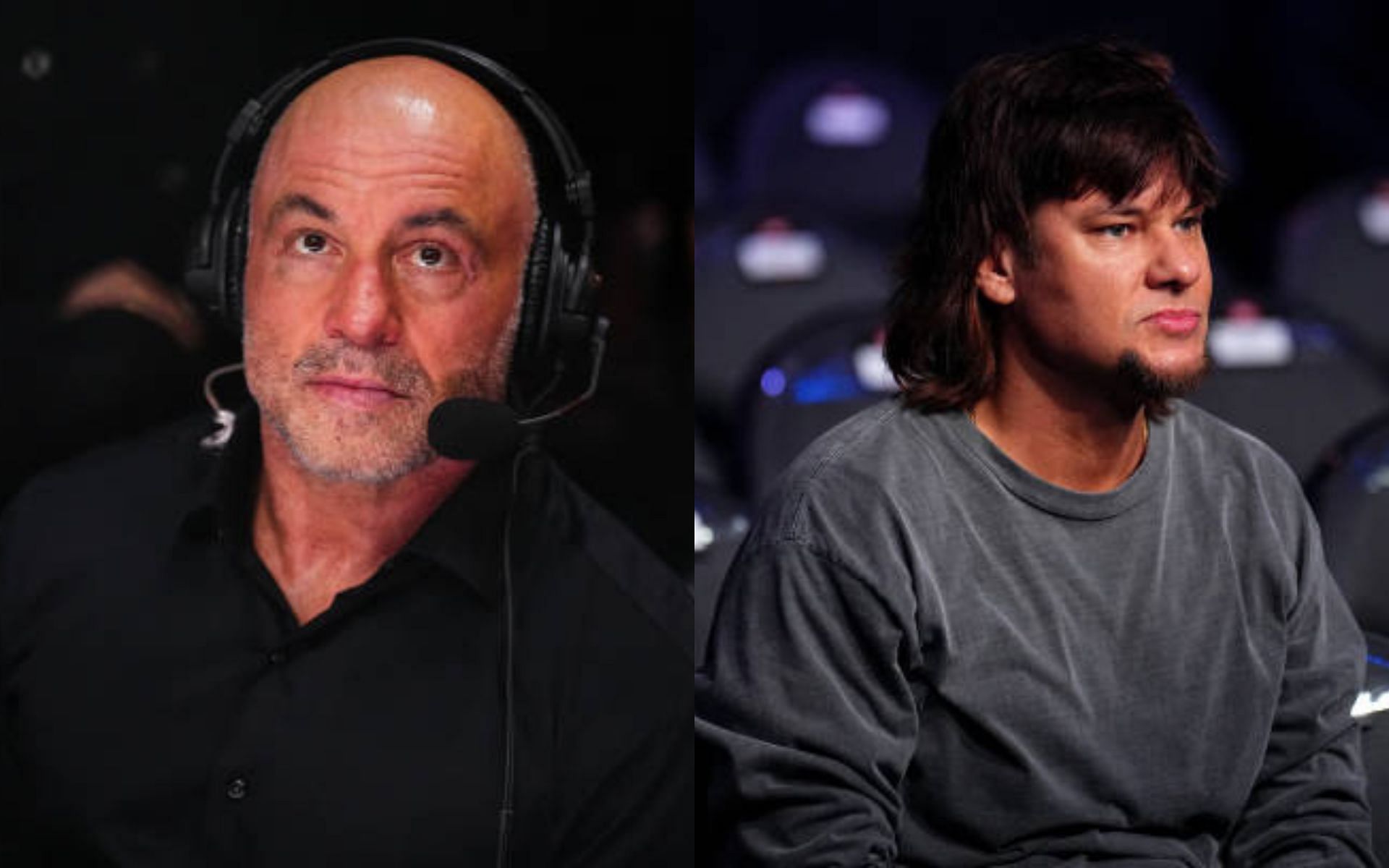 Joe Rogan (left) laughs about Theo Von (right) story [Image credits: Getty Images]