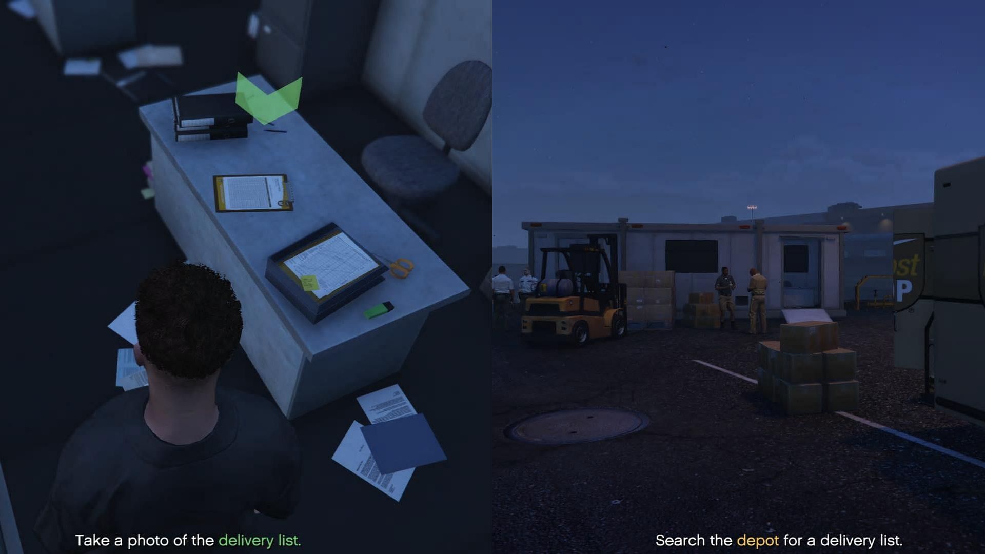 The delivery list (left) is usually in such cabins (right) (Image via Rockstar Games)