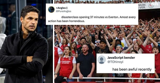 "Annoying to watch", "Has been awful" - Arsenal superstar labelled as 'trash' by fans after 'horrendous' display in Everton draw