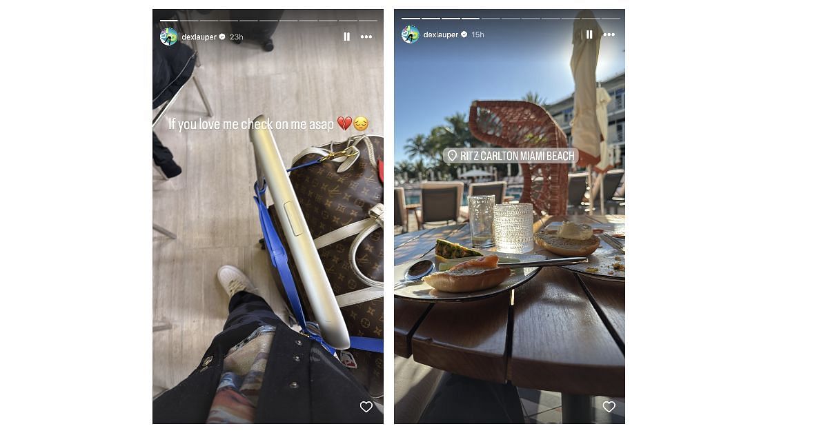 The Instagram stories of Declyn &#039;Dex&#039; Lauper (Image via Instagram/@dexlauper)