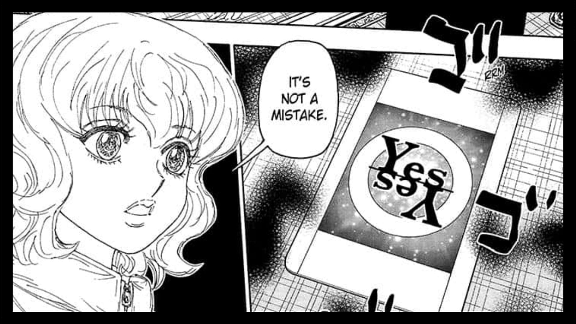 Borksen declaring her decision in Hunter x Hunter chapter 409 (Image via Shueisha/Togashi)