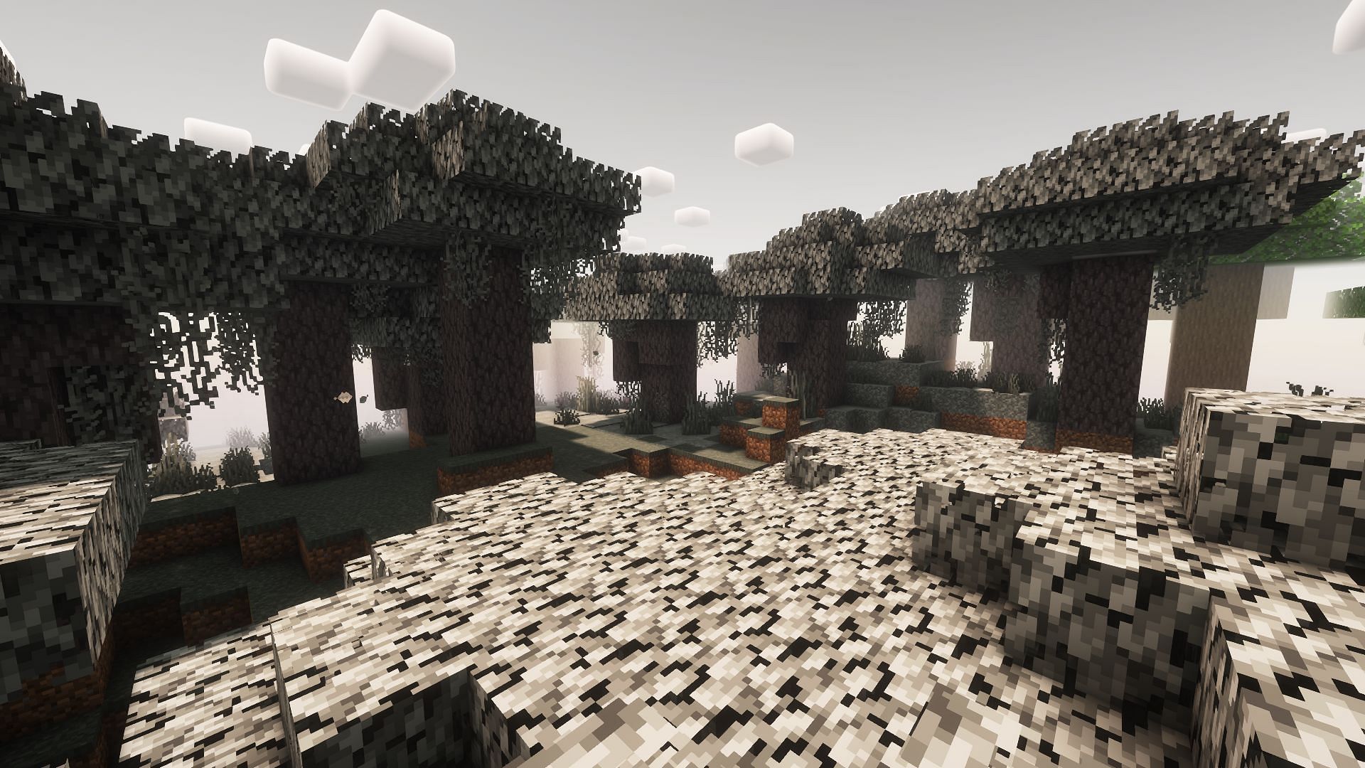 Pale Garden is a spooky Overworld biome released in 2024 (Image via Mojang Studios)