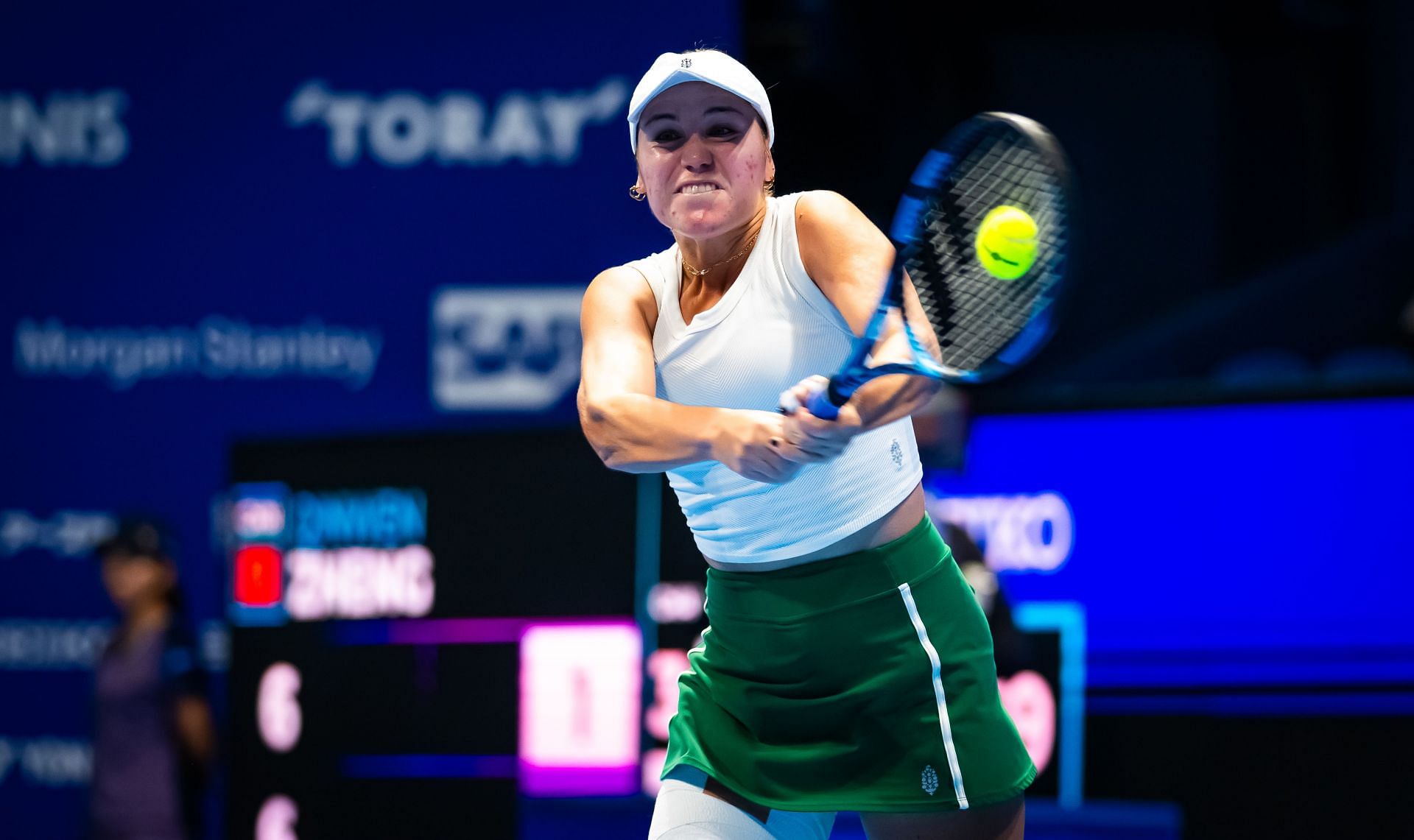 Kenin in action at the 2024 Toray Pan Pacific Open (Source: Getty)