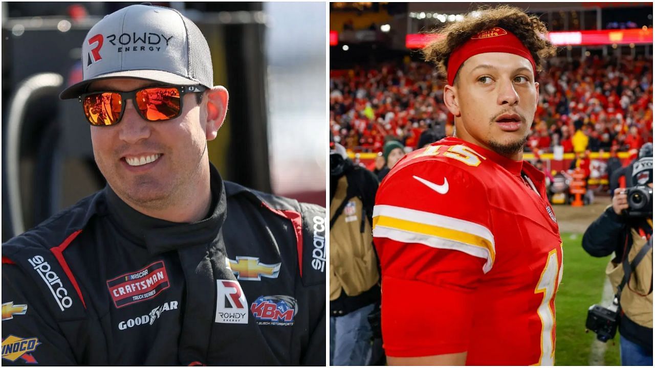 Kyle Busch and Patrick Mahomes once went toe-to-toe in iRacing. ( Source - both images via Getty )