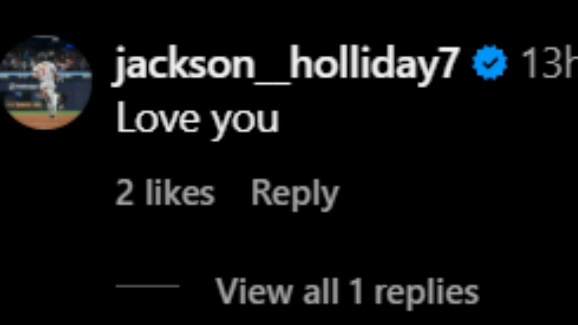 Jackson Holliday's comment