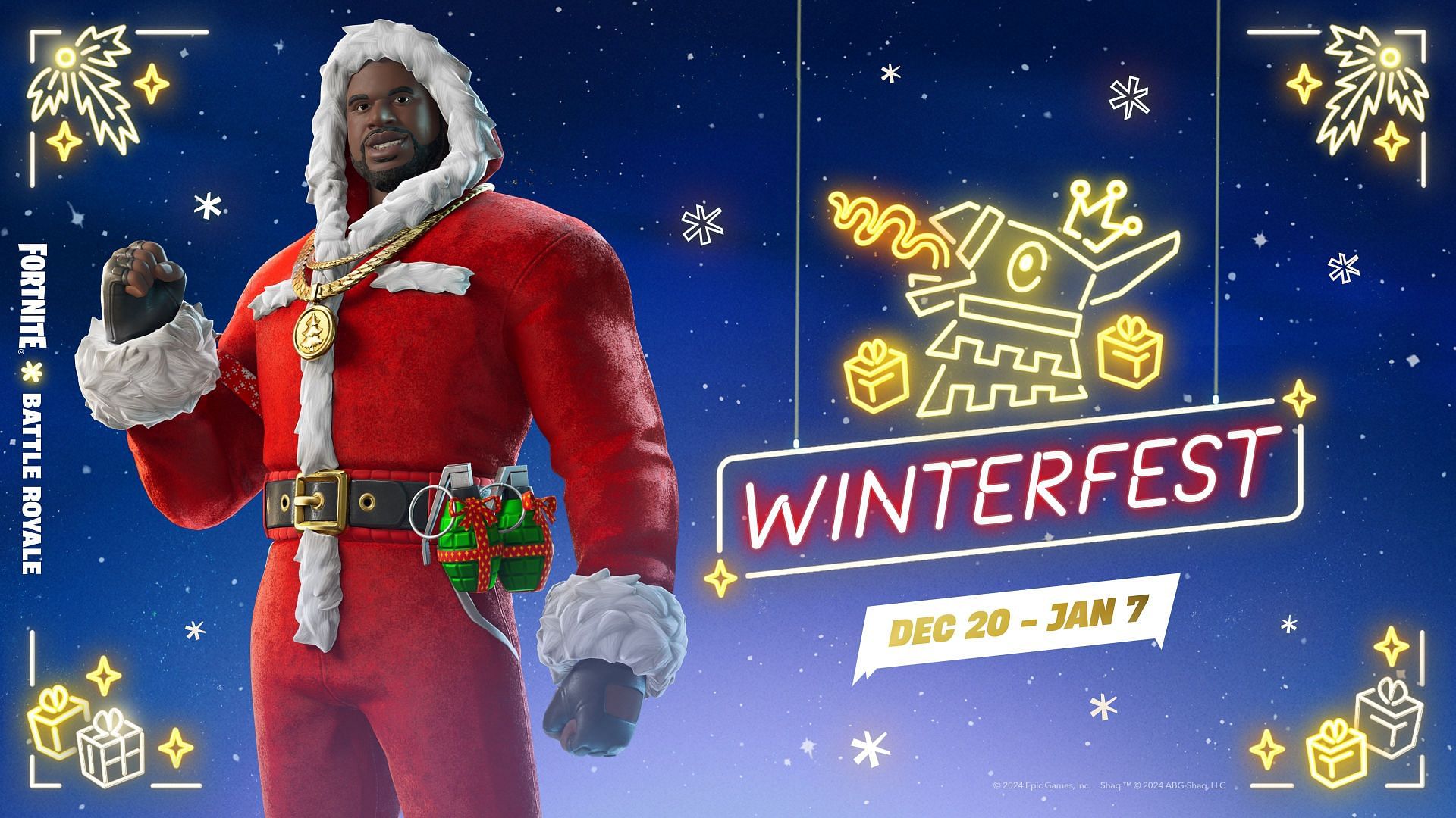 Santa Shaq skin is now in Fortnite (Image via Epic Games)