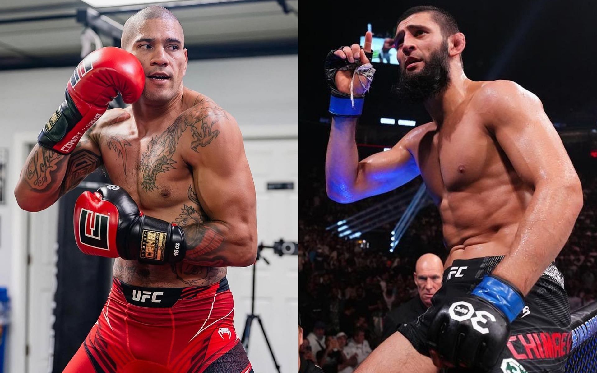 Alex Pereira (left) vs. Khamzat Chimaev (right) rumors have been floating online recently. [Images courtesy: @alexpoatanpereira and @khamzat_chimaev on Instagram]