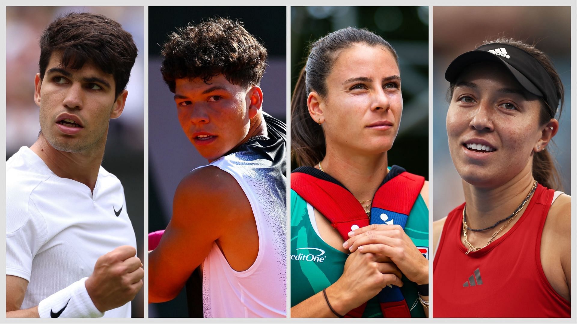 Garden Cup ft. (L-R) Carlos Alcaraz, Ben Shelton, Emma Navarro, Jessica Pegula, (Source: Getty Images)