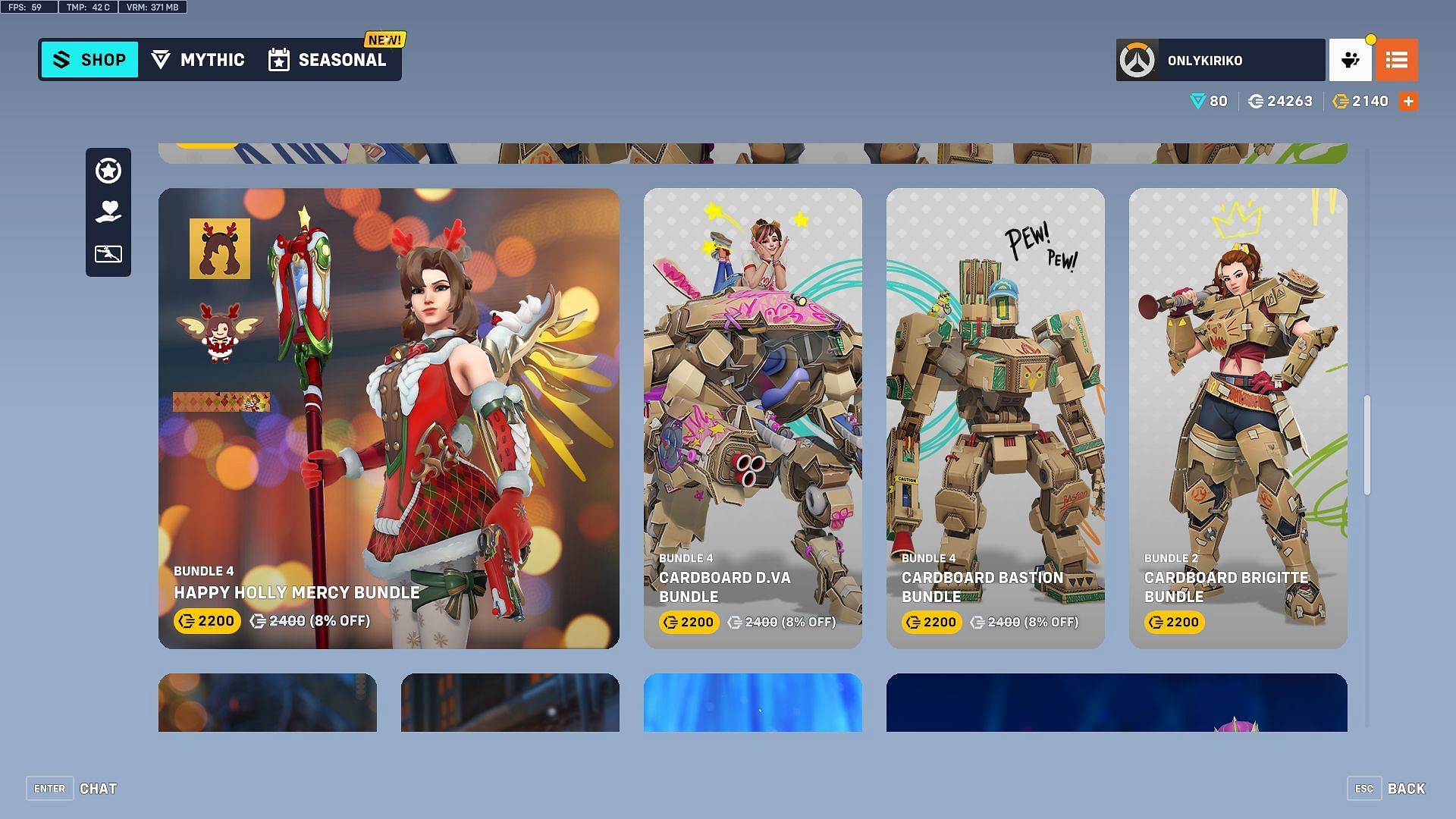 Happy Holly attire is now available in the in-game shop (Image via Blizzard Entertainment)