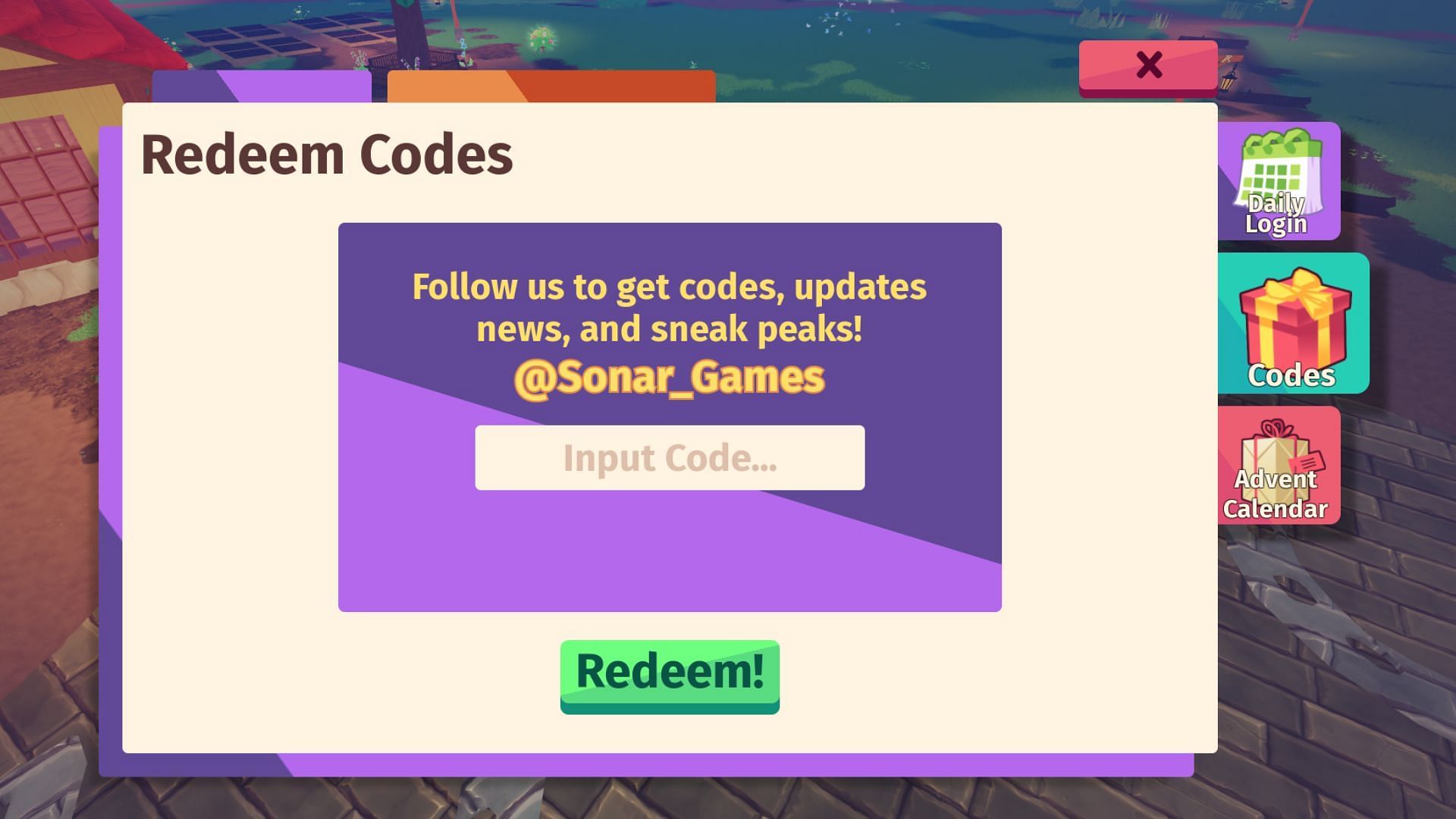 Redeeming codes in Horse Life is not complex (Image via Roblox)