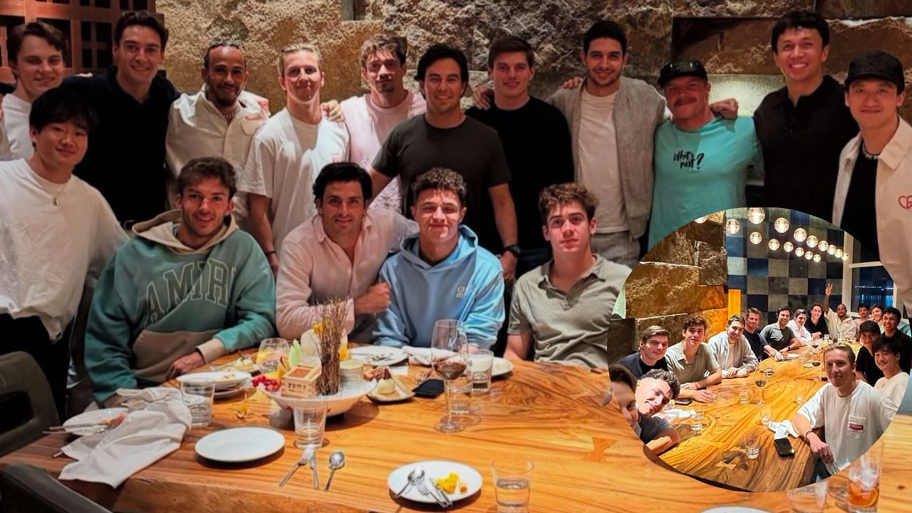 Lewis Hamilton organized team dinner (source: @lewishamilton; @estebanocon at IG)