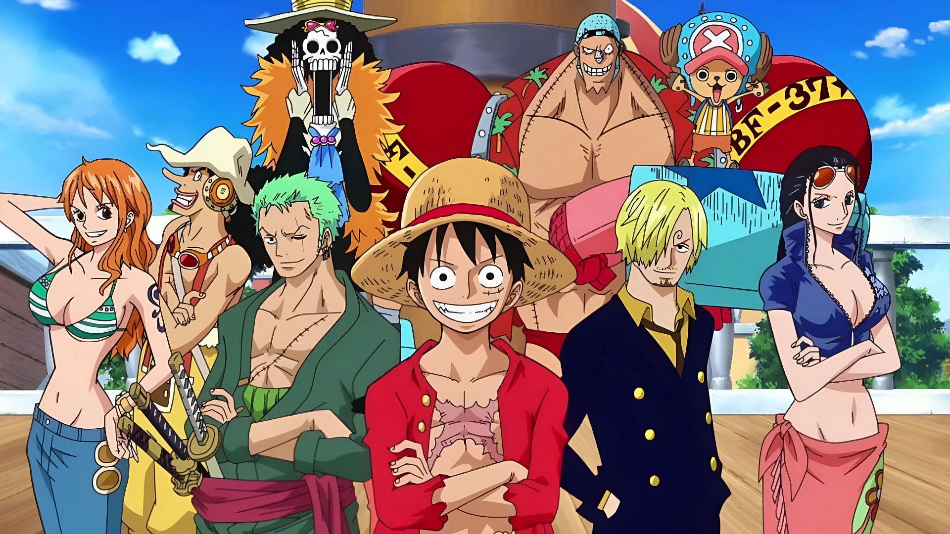 The Straw Hat Pirate crew as seen in the anime (Image via Toei Animation)