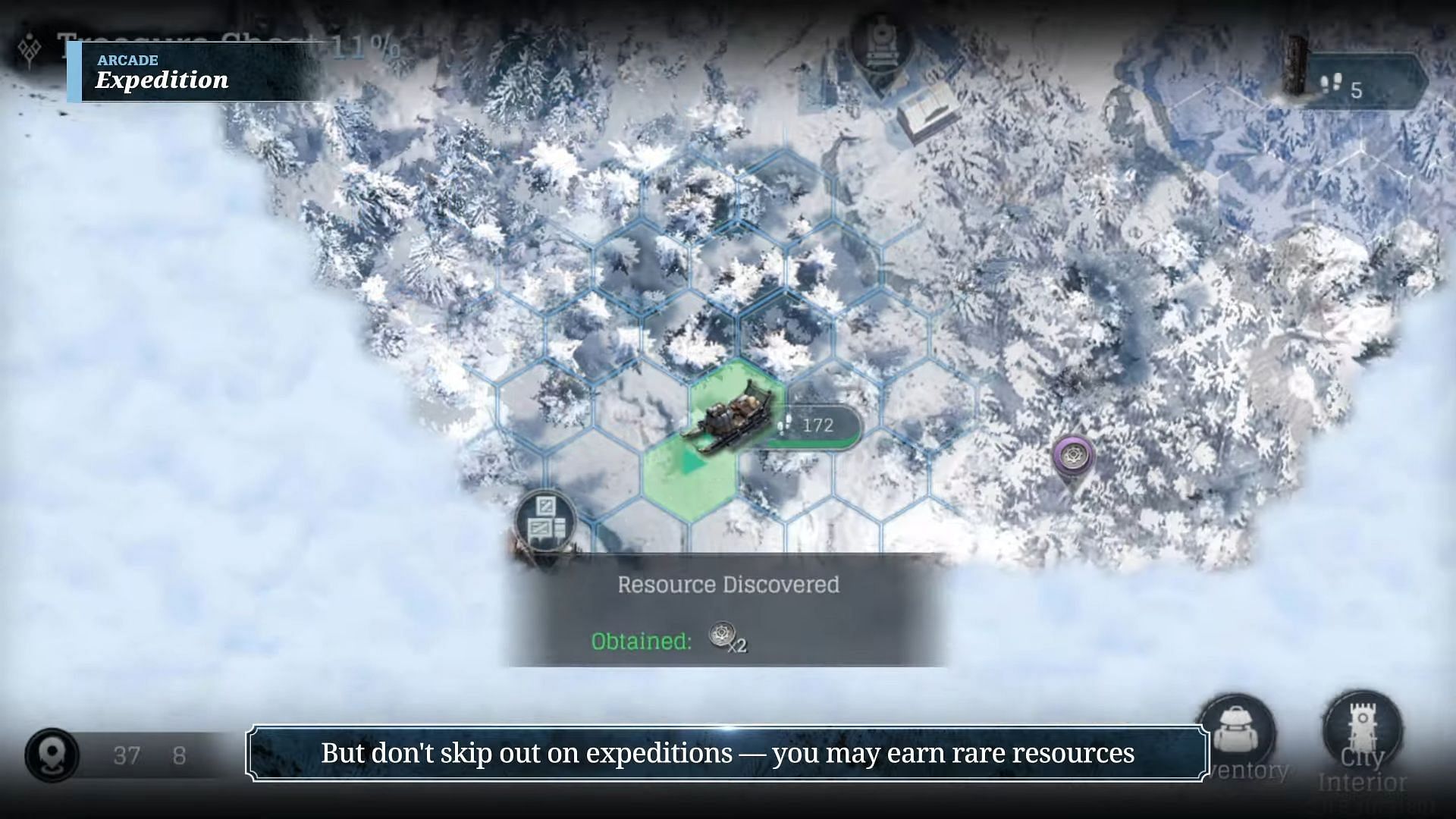 Unfair distribution of resources can quickly lead to citizen strikes in Frostpunk Beyond the Ice (Image via Com2uS)