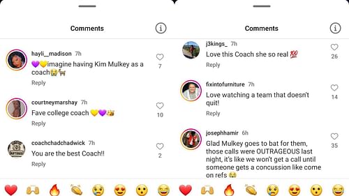 LSU fans praised coach Kim Mulkey on Instagram after the Tigers posted a clip of her speech following their overtime win over Stanford. Source: Instagram/@lsuwbkb and @coachkimmulkey